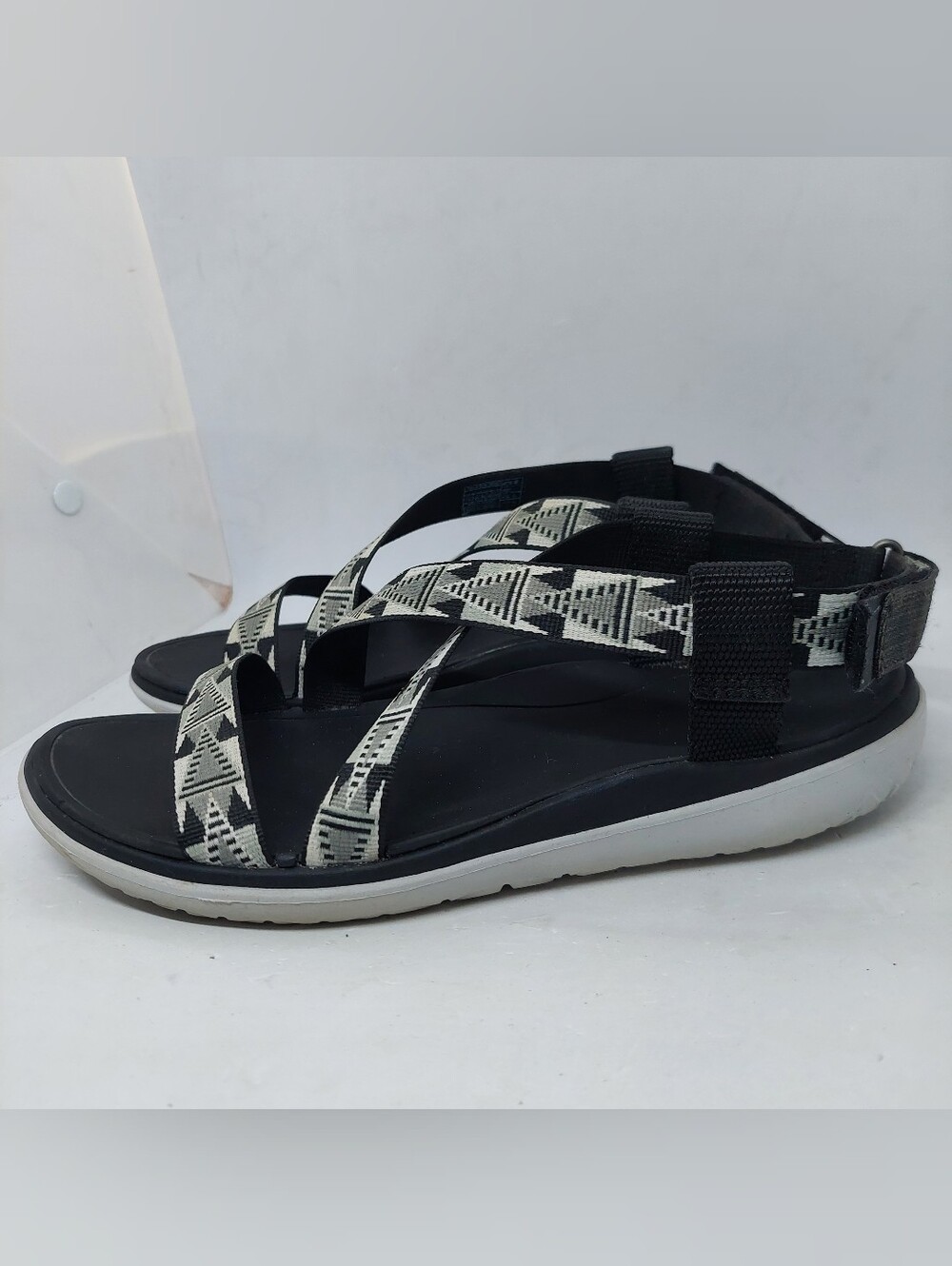 Teva Terra Float Livia Sport Sandals 1009807 Black Geometric Womens Size 7.5